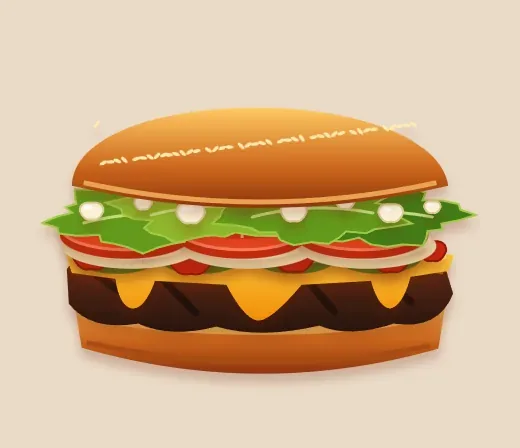 The same Whopper drawn as a flat SVG illustration, used when WebGL is unavailable.